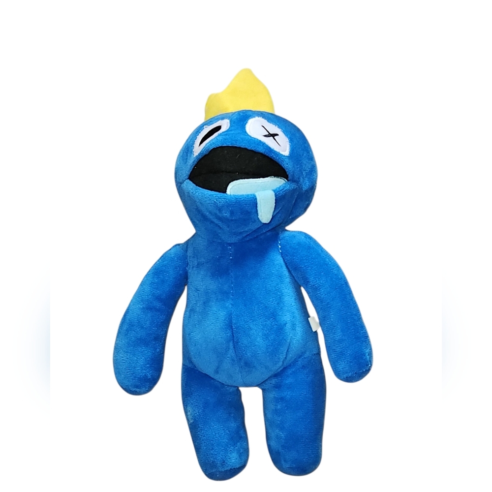 Blue Rainbow Friends Plush Monster Stuffie with Yellow  Crown
